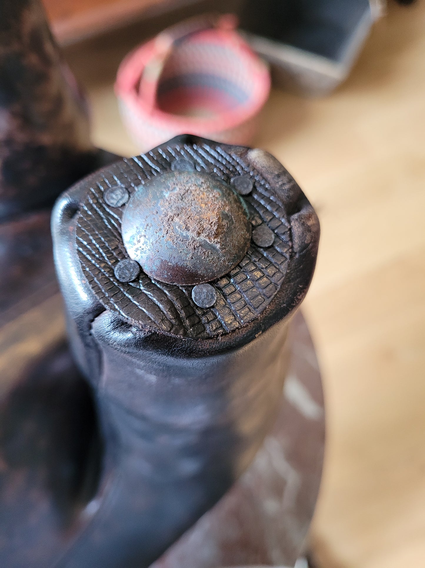 Large vintage Omersa leather donkey.