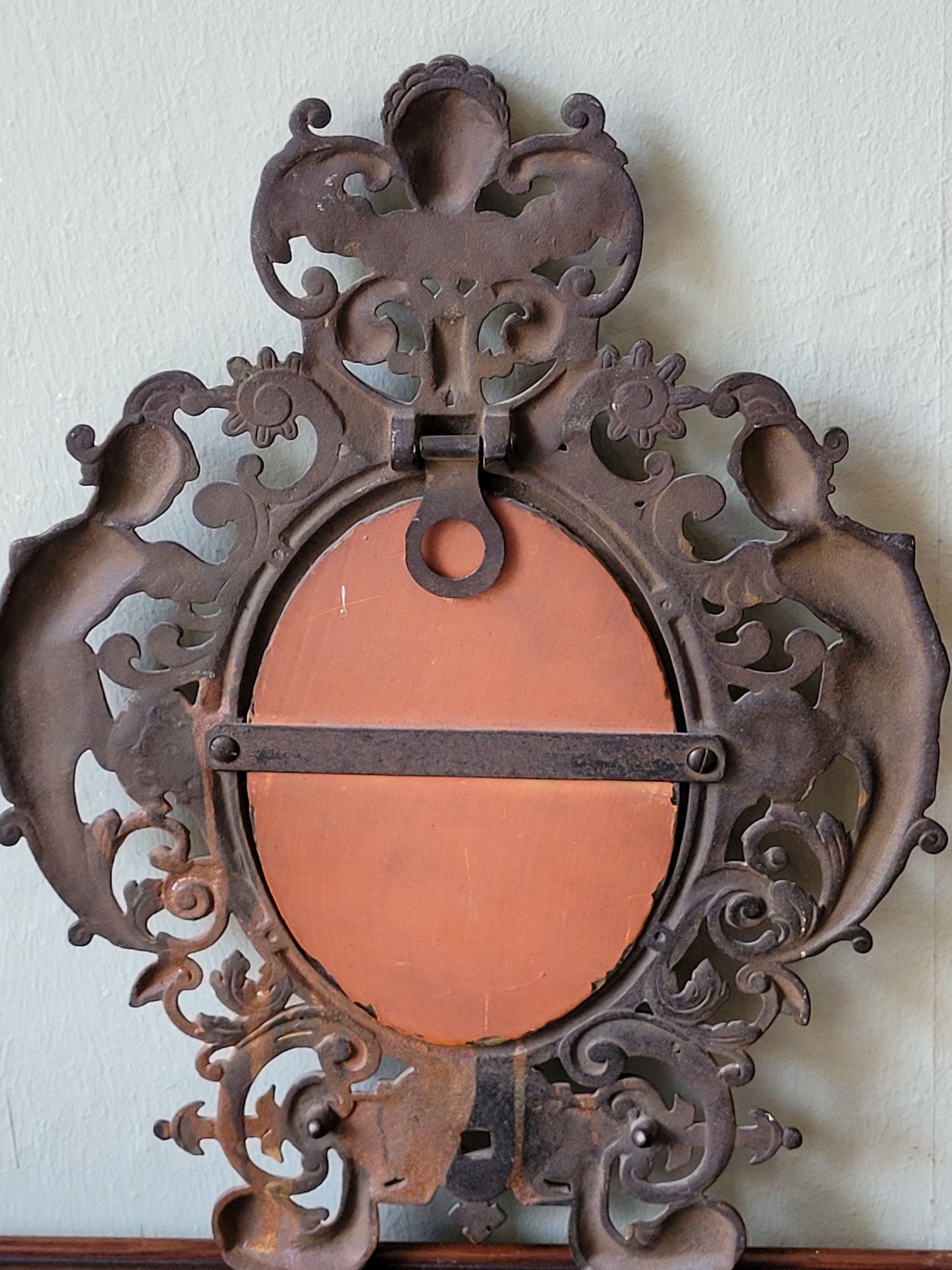 Antique oval mirror