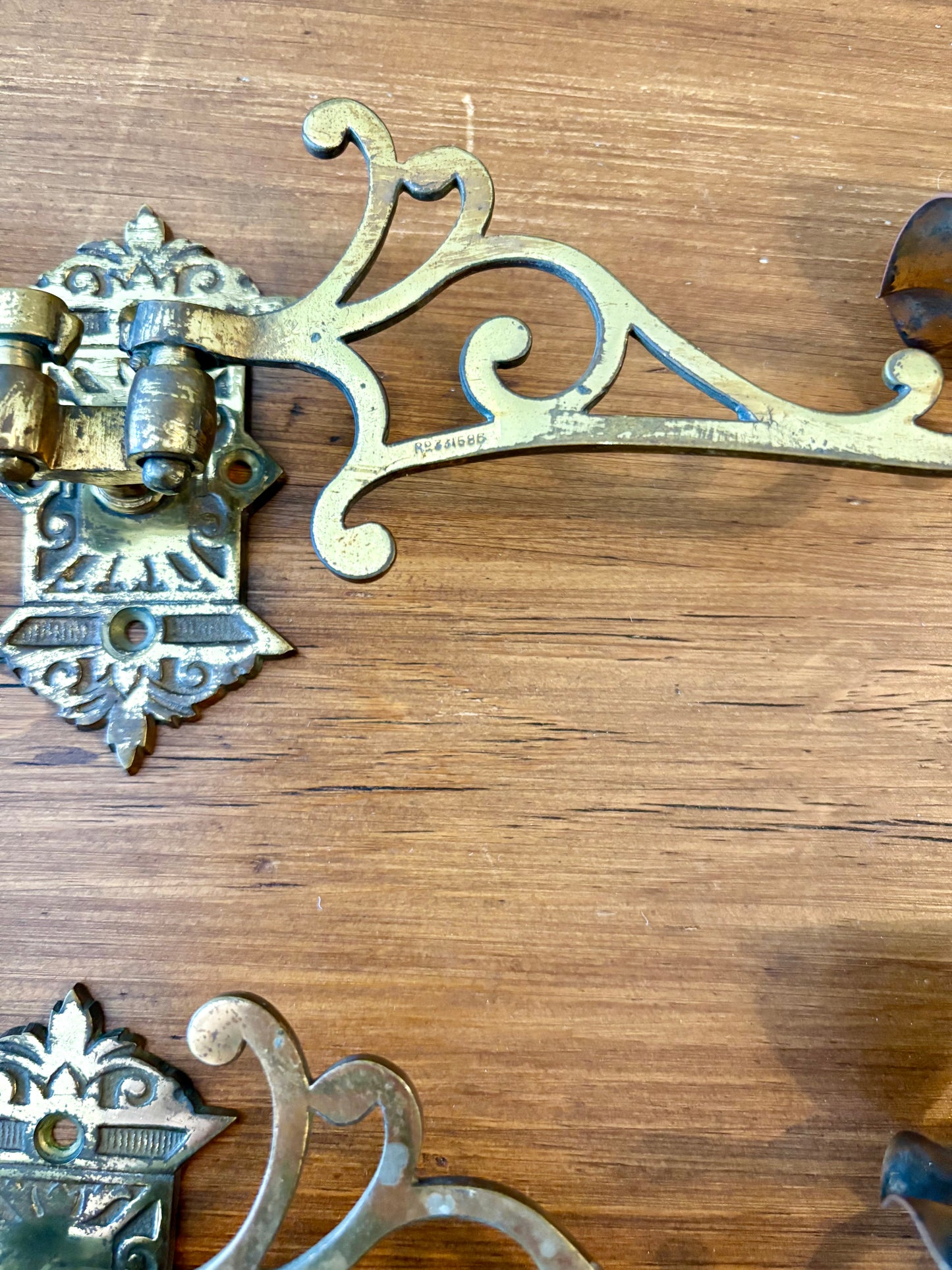 Victorian brass wall sconces