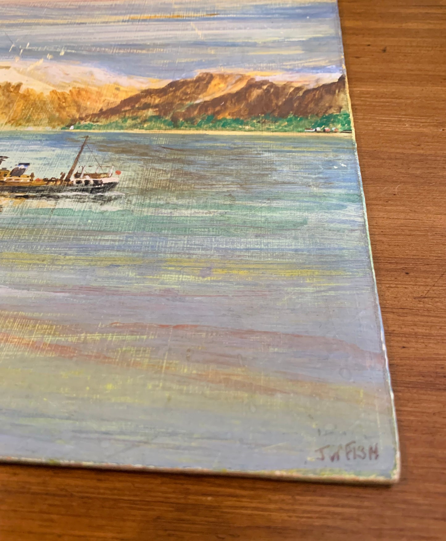 Oil painting by J W Fish