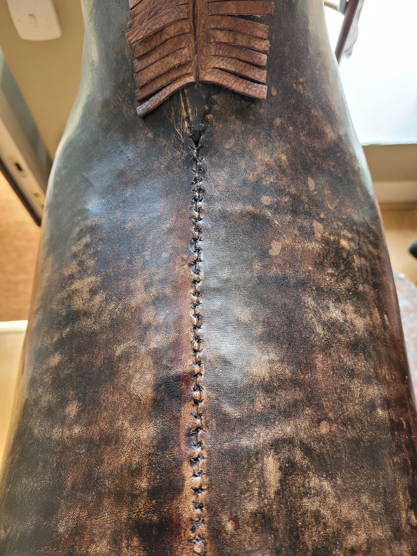 Large vintage Omersa leather donkey.