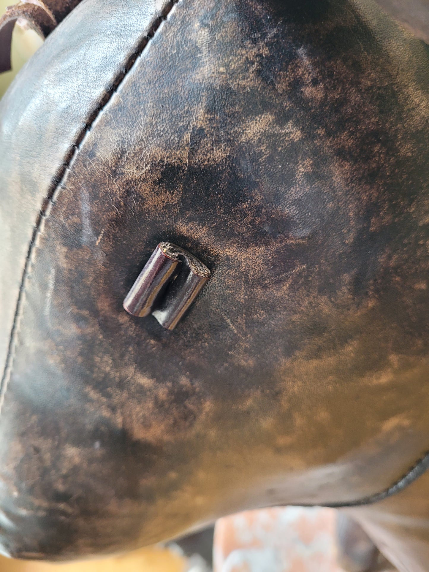 Large vintage Omersa leather donkey.