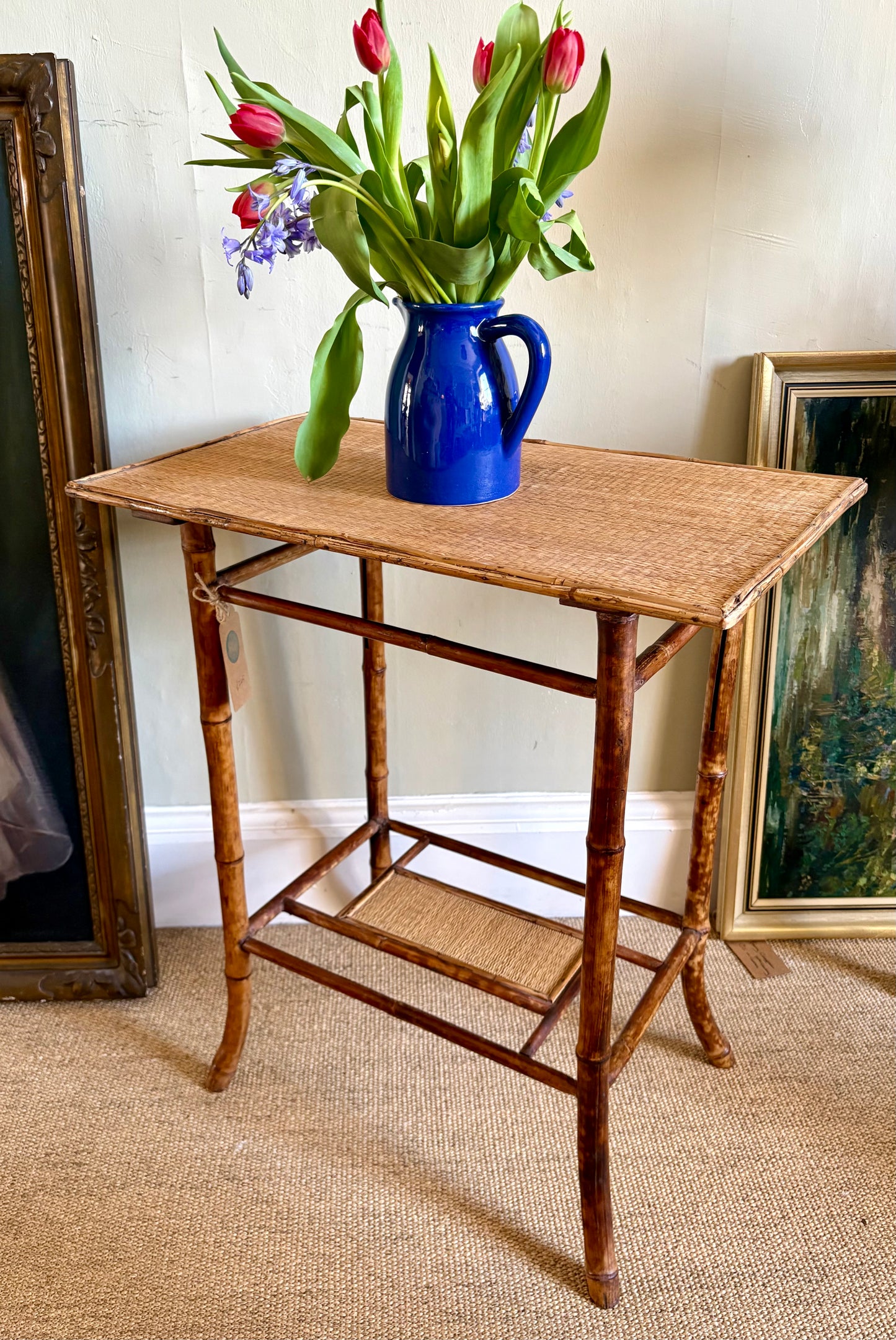 Antique Bamboo Side Table