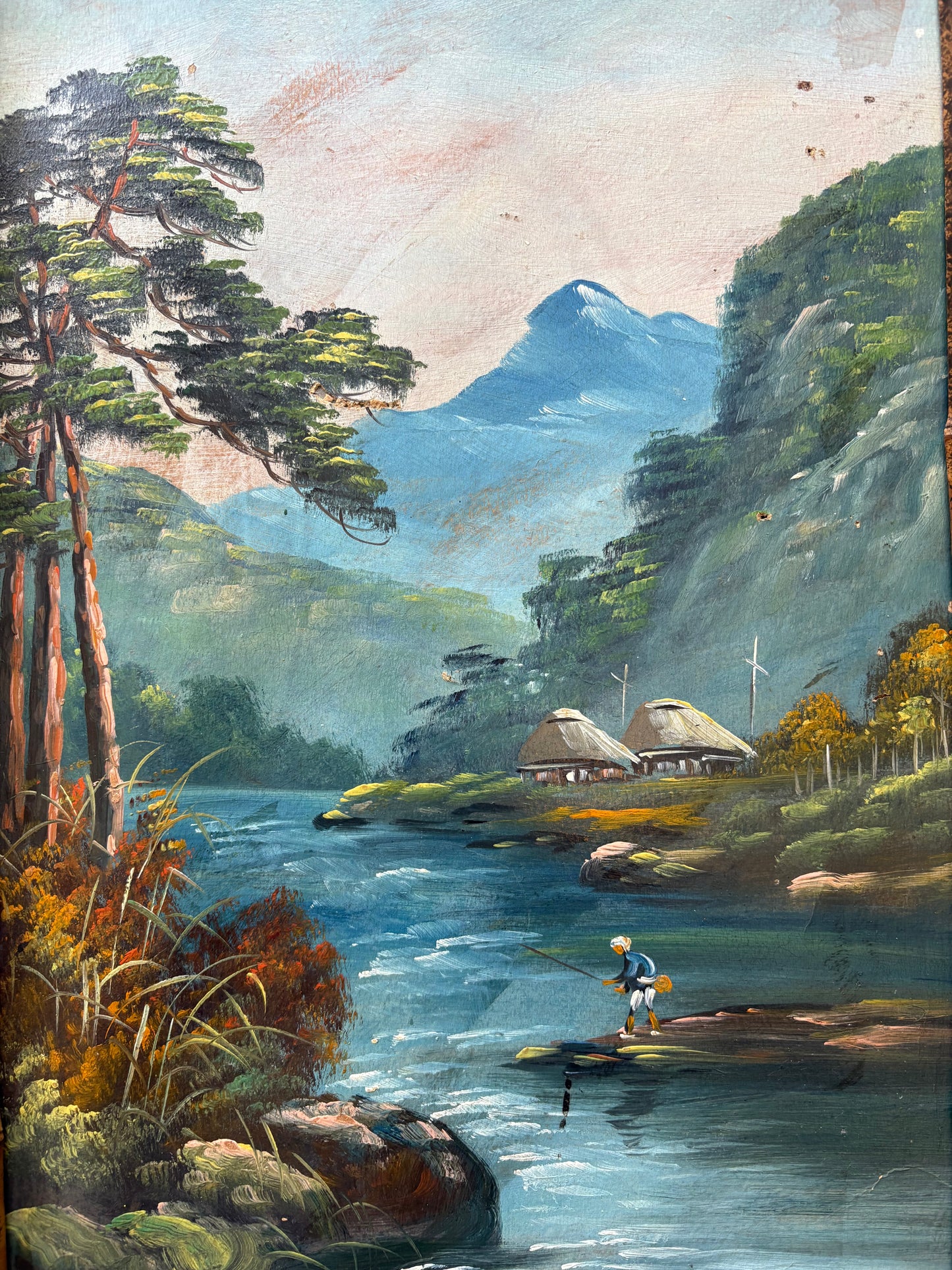 Japanese Oil on Card