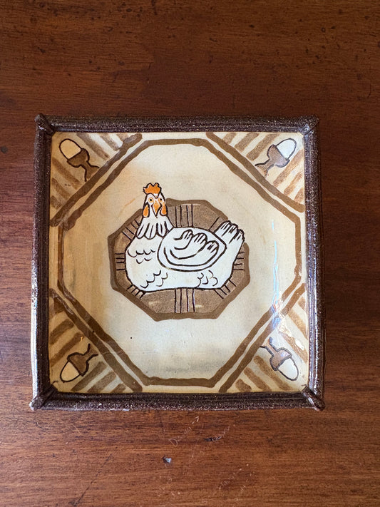 Hand painted chicken plate