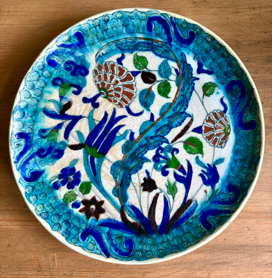 Blue Glazed Iznik Plate
